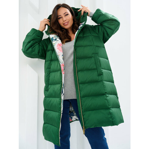 Пальто maxroses, размер 58, зеленый