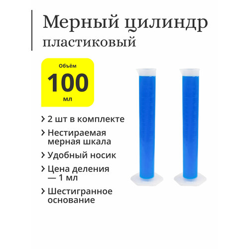 Мерный цилиндр пластиковый, 100 мл (2 шт.)