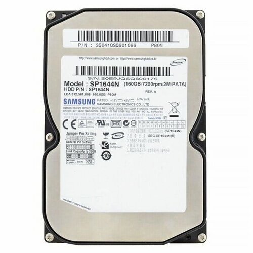 Жесткий Диск Samsung SP1644N 160Gb IDE 35 HDD 5960₽