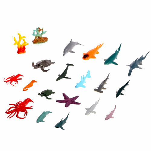 Набор морских животных «Подводный мир», 18 фигурок, декор набор морских животных подводный мир 6 фигурок 1 набор