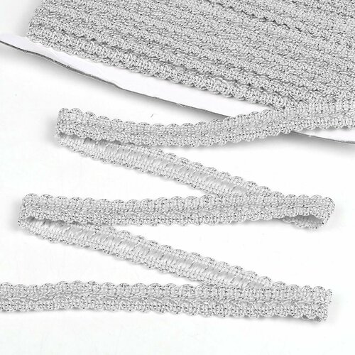 Тесьма отделочная металлизированная шир20 мм цв серебро 137 метров 749₽