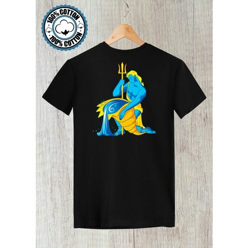 Футболка знак зодиака aquarius водолей, размер L, черный мужская футболка водолей астрология знак зодиака l черный