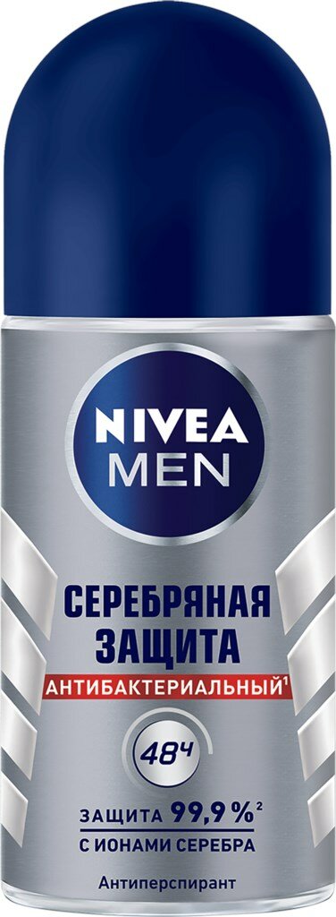 Дезодорант роликовый мужской NIVEA Men Серебряная защита, 50мл, Германия, 50 мл