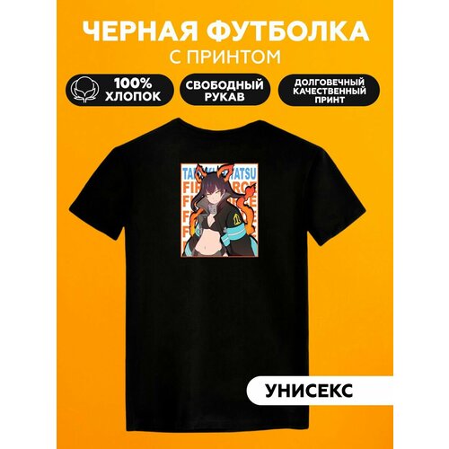 Футболка девушка с огненными ушами, размер XXXL, черный статуэтка подсвечник девушка с огненными волосами veronese ws 967