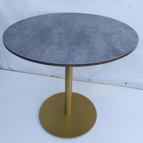 Стол для кафе бара и гостиной D60см подстолье под золото серый мрамор 7445₽