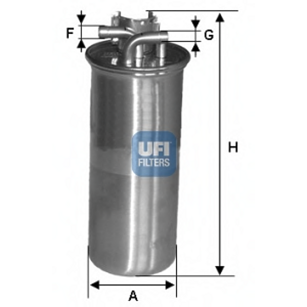 UFI 24.001.00 (4F0127435 / 4F0127435A) фильтр топливный дизельный Audi (Ауди) a6 II (4f) 2.7 / 3.0tdi 04-08 24.001.00