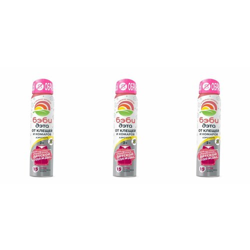 Бэби Дэта Аэрозоль Детский от клещей и комаров 100 мл 3 шт 1295₽