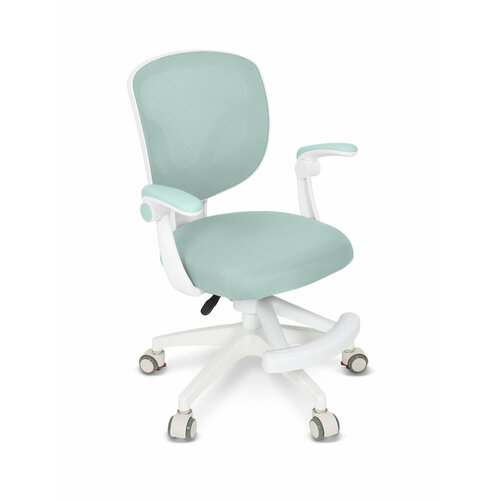 Растущее детское кресло для школьника ErgoKids Soft Air Green (арт. Y-240 KZ) с подлокотниками для обычных и растущих парт и чехлом