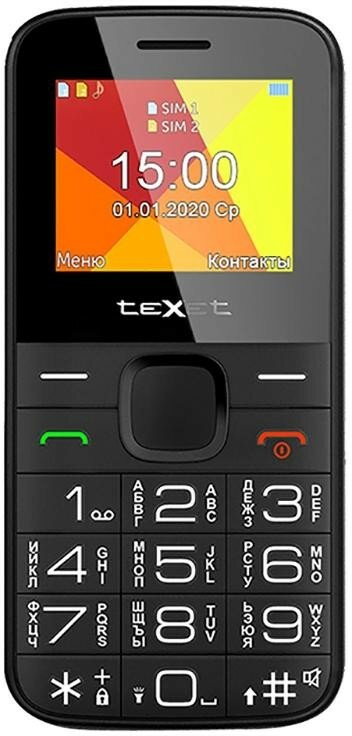 Мобильный телефон Texet TM-201B черный/красный