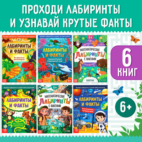 Набор обучающих книг Лабиринты и факты 6 шт 830₽