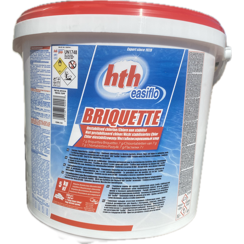 Гипохлорит кальция hth BRIQUETTE пастилки хлора 7гр 5 кг
