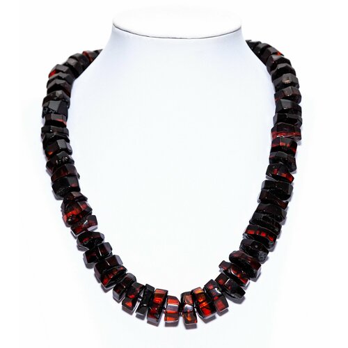 Бусы Балтийский Ювелир, длина 50 см, бордовый