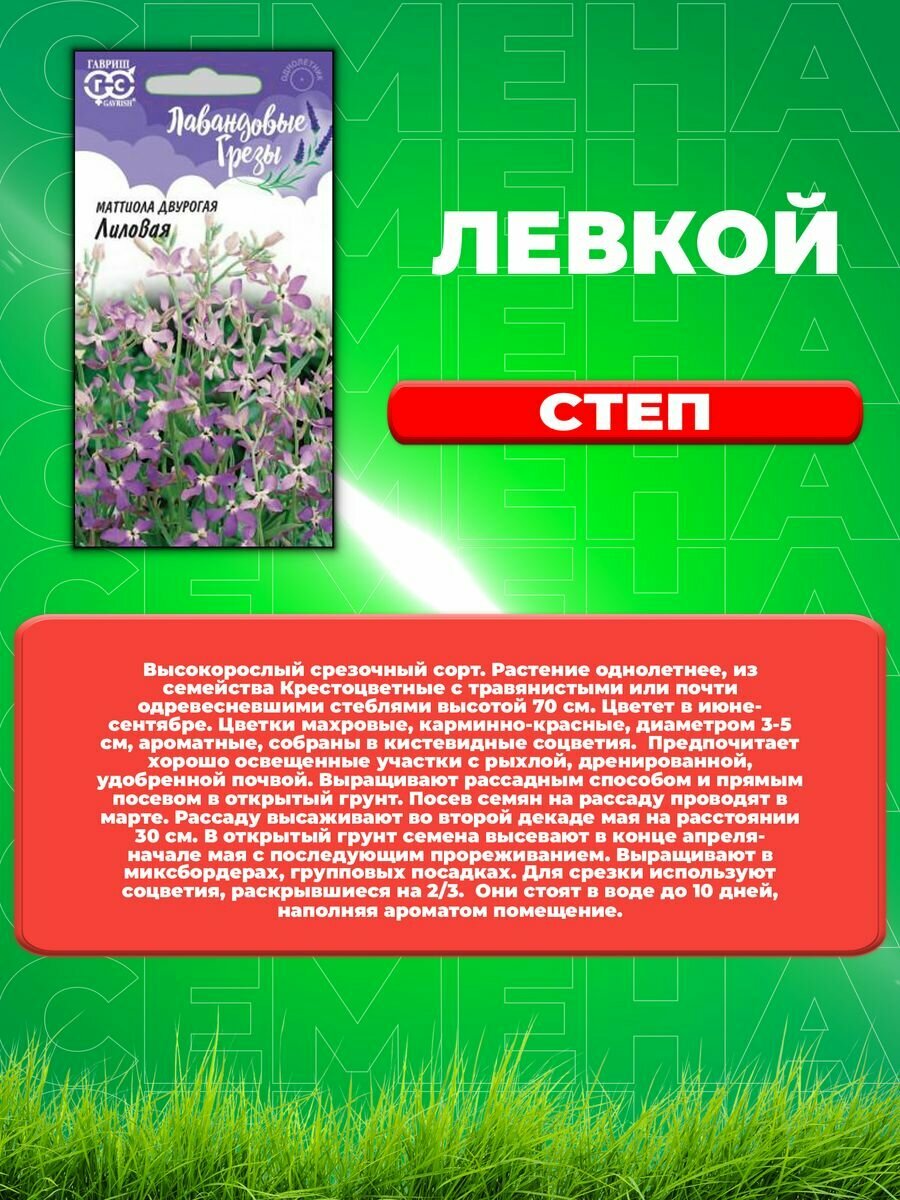 Левкой Степ, 0,05г, Гавриш, Сад ароматов(2уп)