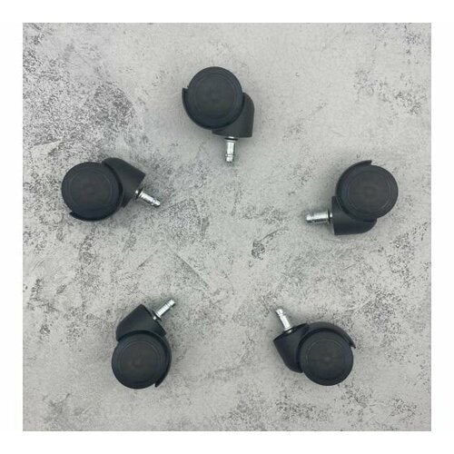 Универсальный комплект из пяти роликов-колес для офисных кресел ВПМ бесшумные прорезиненные 6151012 1169₽