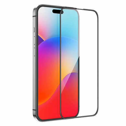 Защитное стекло для iPhone 15 Pro Max, A12 Plus, HOCO, 3D full screen HD tempered glass, черное защитное стекло hoco a12 nano 3d fullscreen edges protection tempered glass for iphone 12 12pro