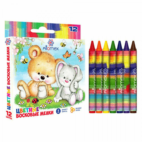Мелки восковые (Attomex) 12 штук арт.8077812. Количество в наборе 10 шт.