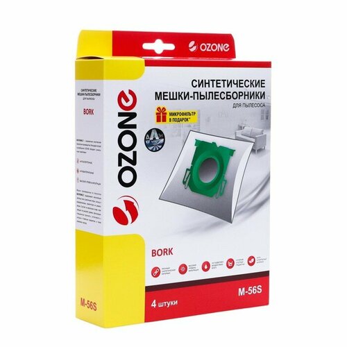 Мешок-пылесборник M-56S Ozone синтетические для пылесоса 4 шт микрофильтр 1349₽