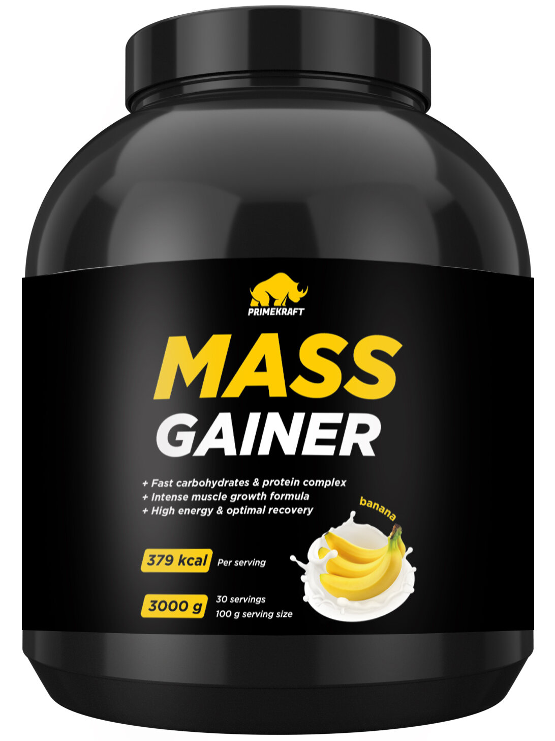 Гейнер для набора массы Prime Kraft Mass Gainer - 3000 грамм, банан