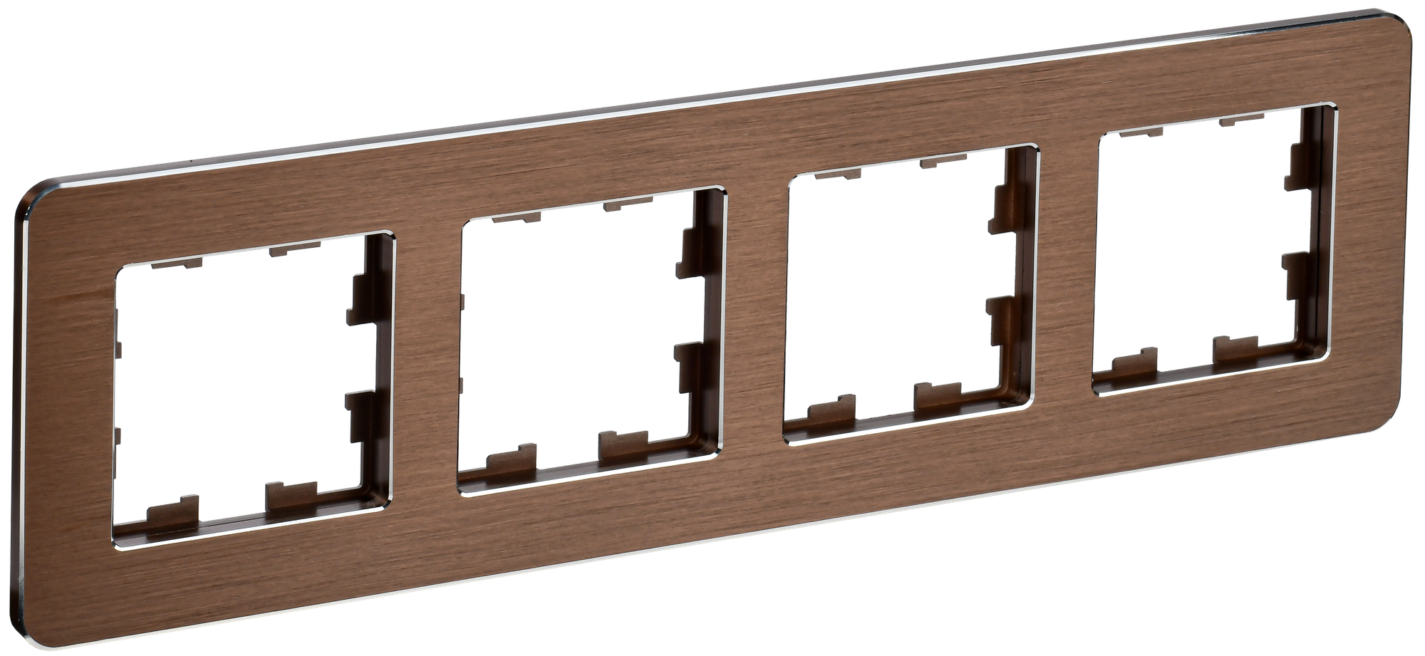 Рамка IEK Brite РУ-4-1-Бр 4-местная металл IP20 коричневый