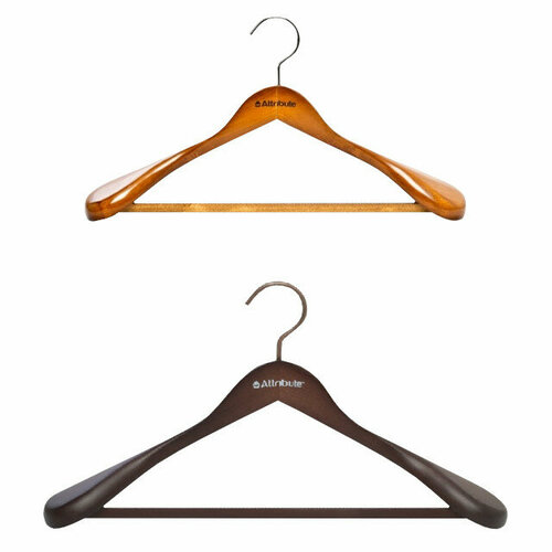 Вешалка attribute универсальная дерево 44 см с антискользящей перекладиной 1216₽