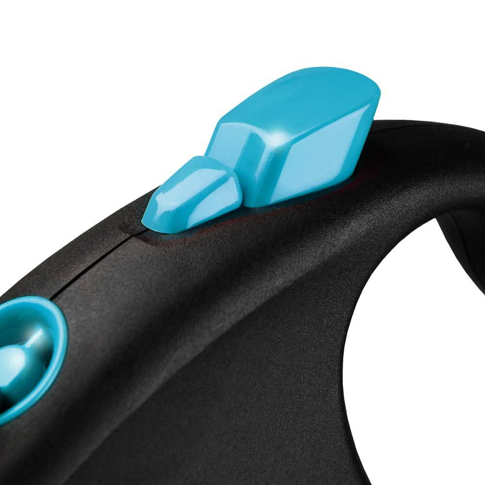 Flexi рулетка Black Design S (до 15 кг) 5 м лента черный/синий — фото 1