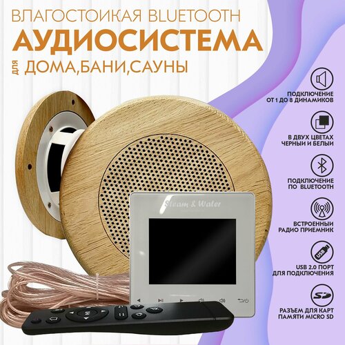 Влагостойкая акустика для сауны и бани SW 2 white SAUNA (круглый)
