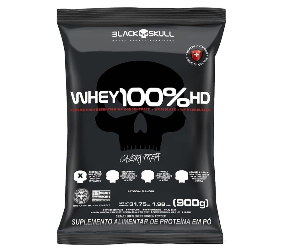 Black Skull, Refil Whey 100% HD, Сывороточный протеин, 900 г, Ваниль