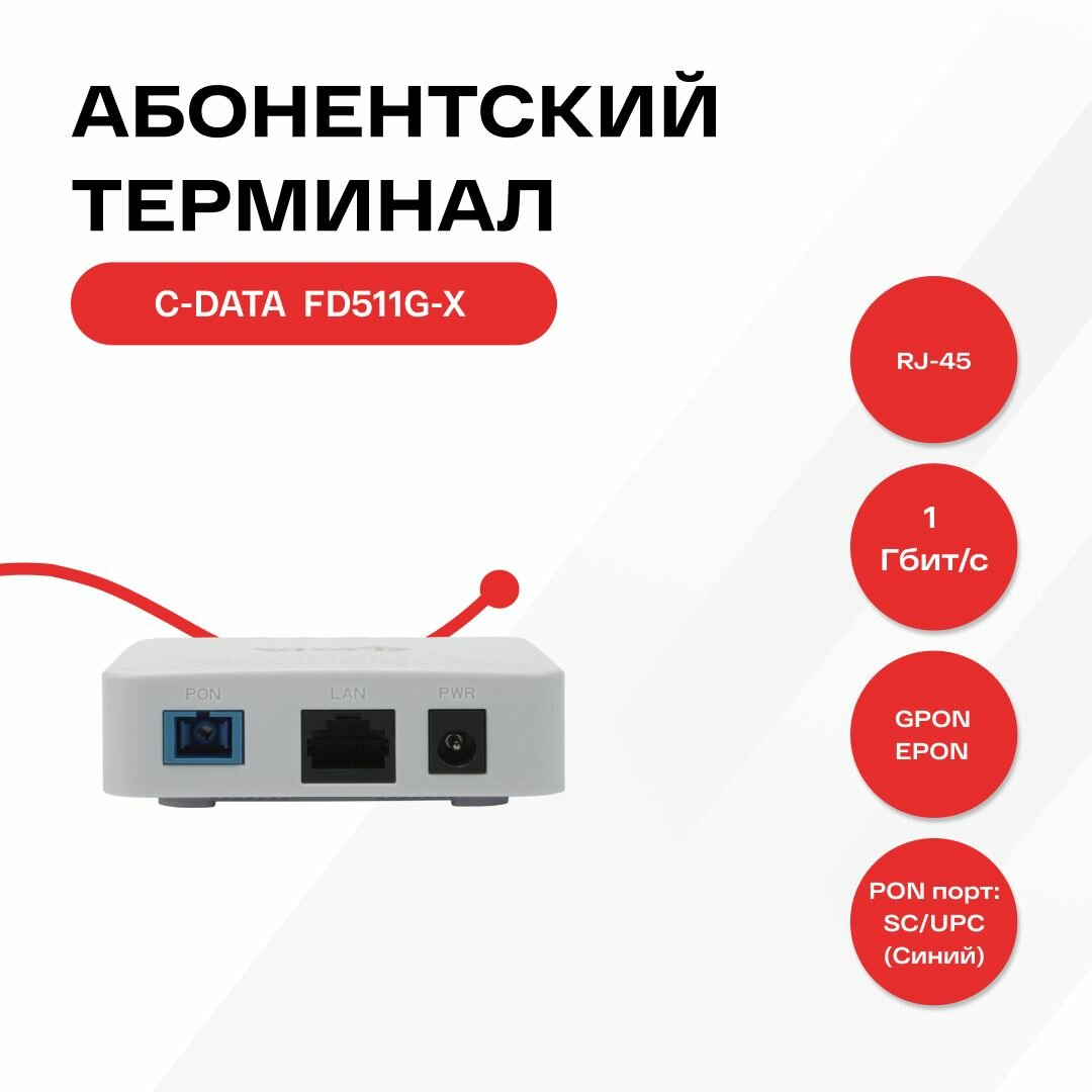 Оптический абонентский терминал C-DATA xPON ONT FD511G-X (Порт: SC/UPC (синий))