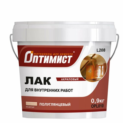 Лак L208 оптимист полуглянцевый 09кг OPL010 782₽