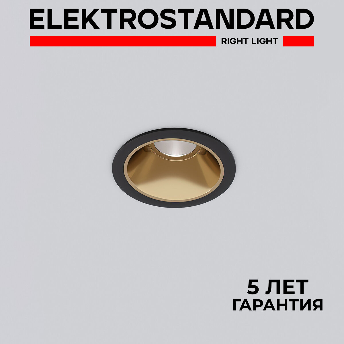 Встраиваемый светодиодный светильник Elektrostandard Osti 25081/LED, 8W, 4200K, цвет чёрный/золото