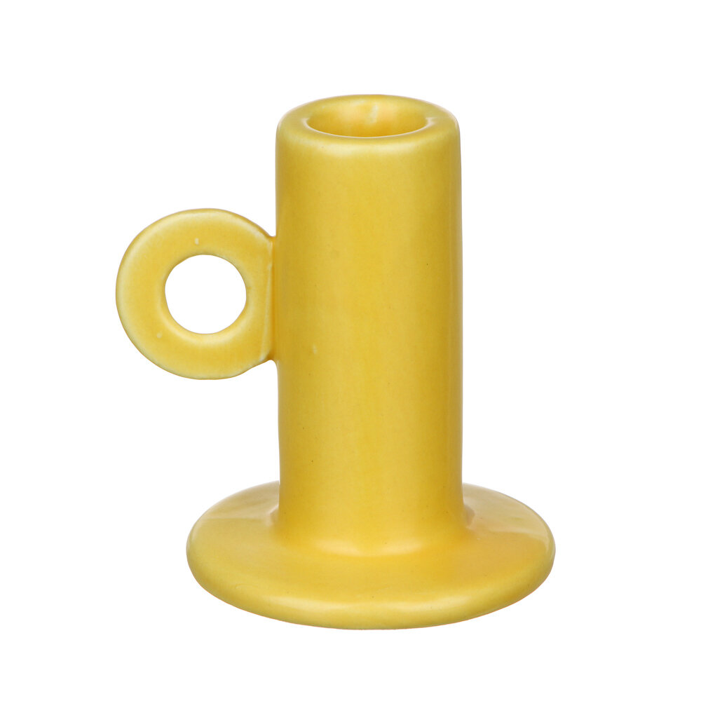 фото Подсвечник, 8,9x7,5x9,5 см, доломит, цвет желтый