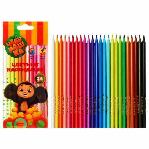 Карандаши цветные 24 цвета пластиковые Мульти-Пульти Чебурашка заточенные европодвес 646₽