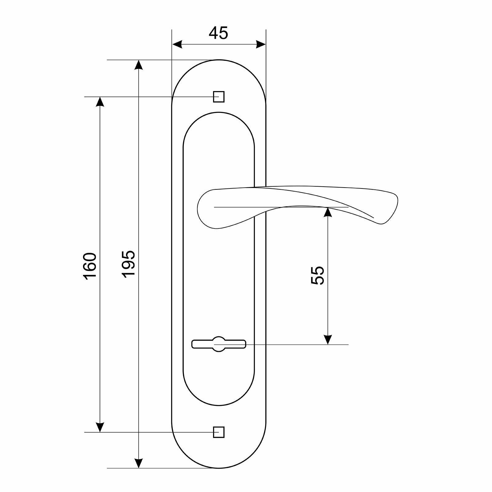 Ручка дверная на планке хром Птимаш к ЗВ9-4.07 — фото 1