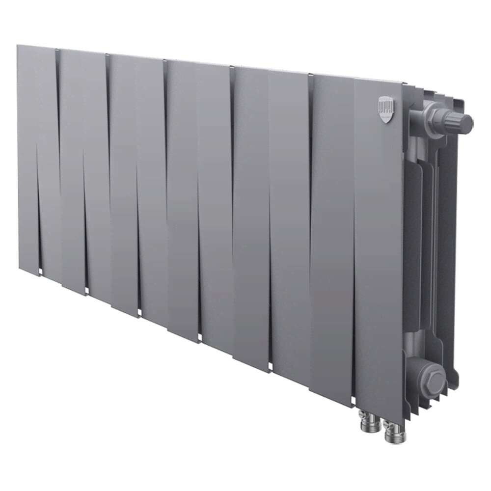 Радиатор Royal Thermo PianoForte Silver Satin 300 x12 \ 12 секций \ с нижним правым подключением