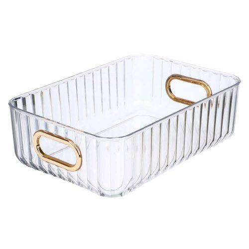 BY Короб для хранения пластик 25х18х8см горный хрусталь золото 575₽