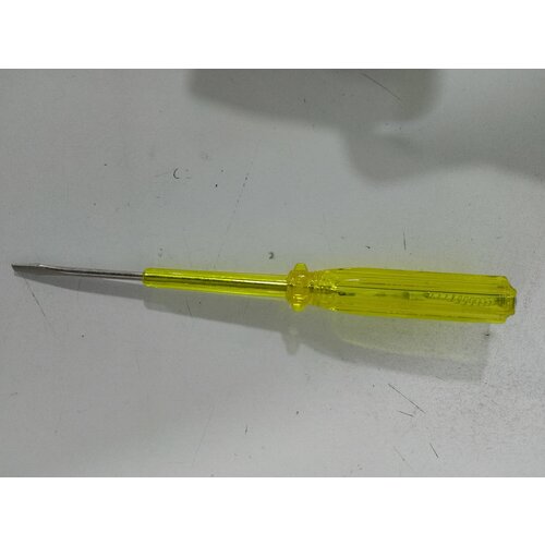 Отвертка индикаторная контактная желтая, пластиковая рукоятка, 175 мм, до 250 В, шлицевая