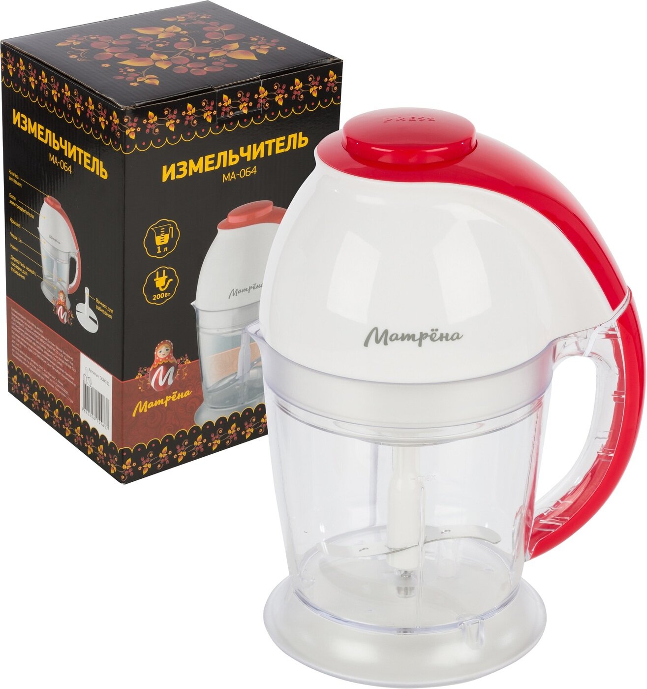 Измельчитель матрёна МА-064, чаша 1л, 200Вт