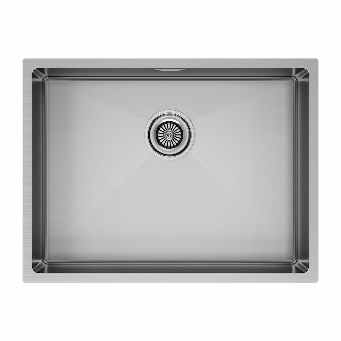 Кухонная мойка из нержавеющей стали Paulmark NEXT 58 UNI, 580х440 мм, универсальный монтаж, цвет брашированная сталь