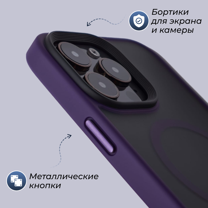 Чехол DFANS MagSafe для iPhone 14 Pro Max, Фиолетовый — фото 1