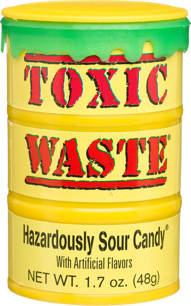 Леденцы TOXIC Waste, желтая банка, 42 г
