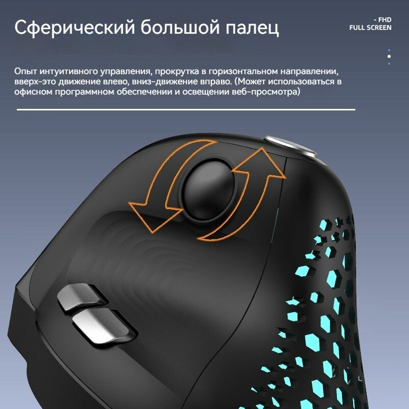 DELUX Беспроводная игровая мышь Delux M618xS с OLED дисплеем и вертикальным захватом — фото 1