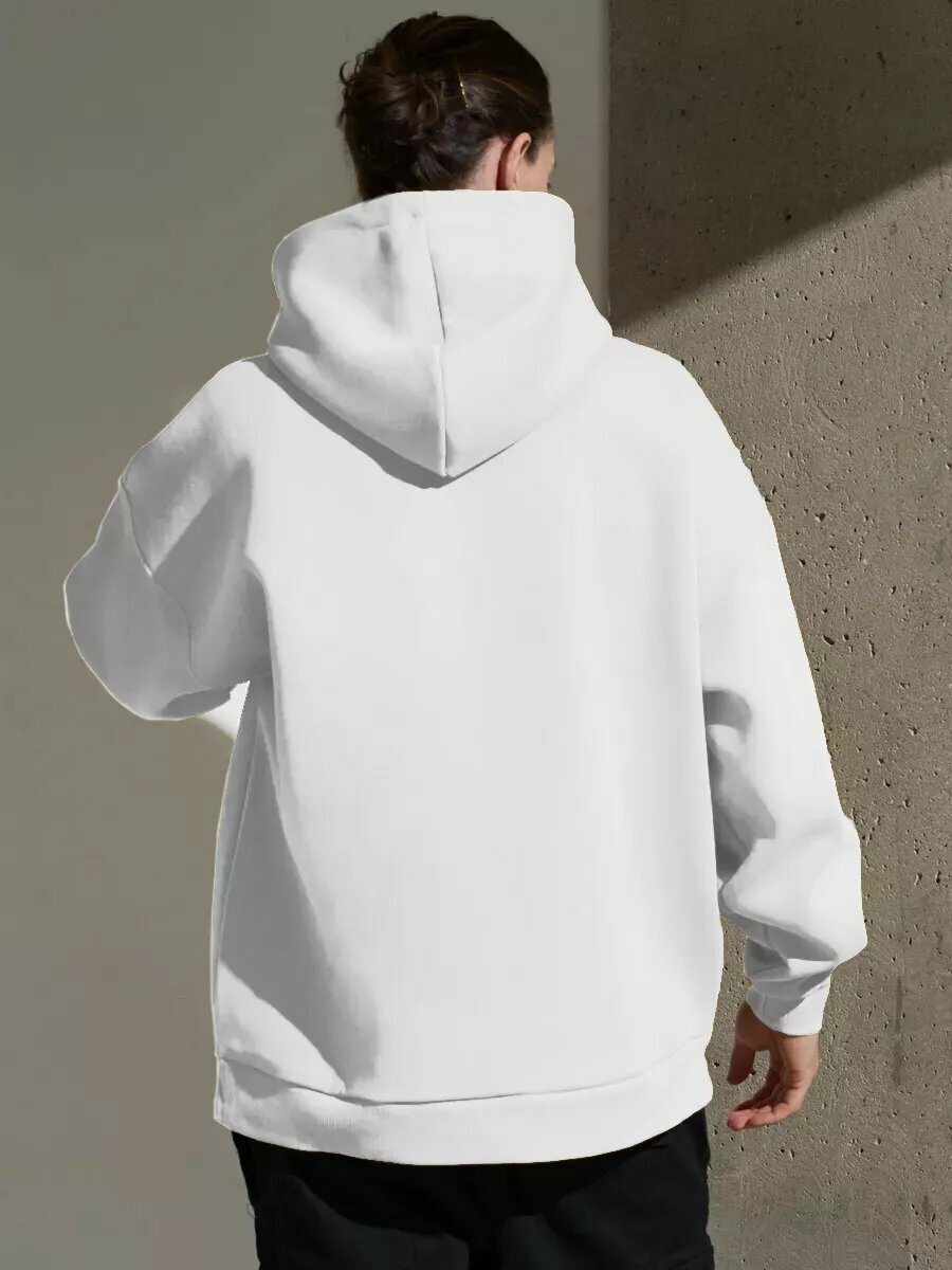 Худи Uzcotton, размер 46-48\M, , белый — фото 1