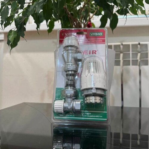 Изображение товара VIEIR Термостатический комплект для радиатора угловой 1/2" VR340 3 в 1 осевой