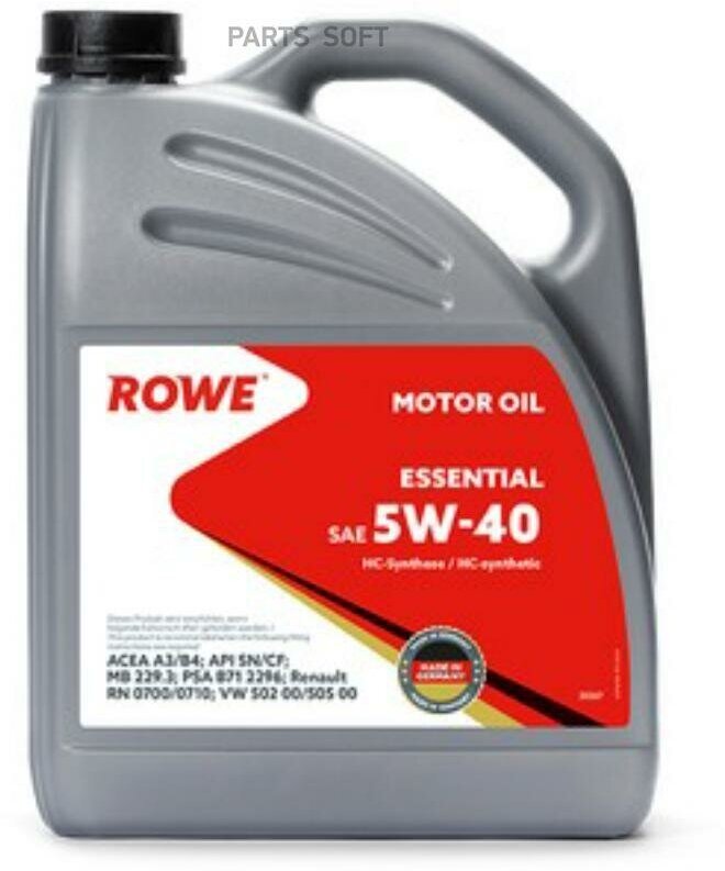 ROWE ESSENTIAL 5W-40 Моторное масло синтетическое 4L ROWE 203674532A