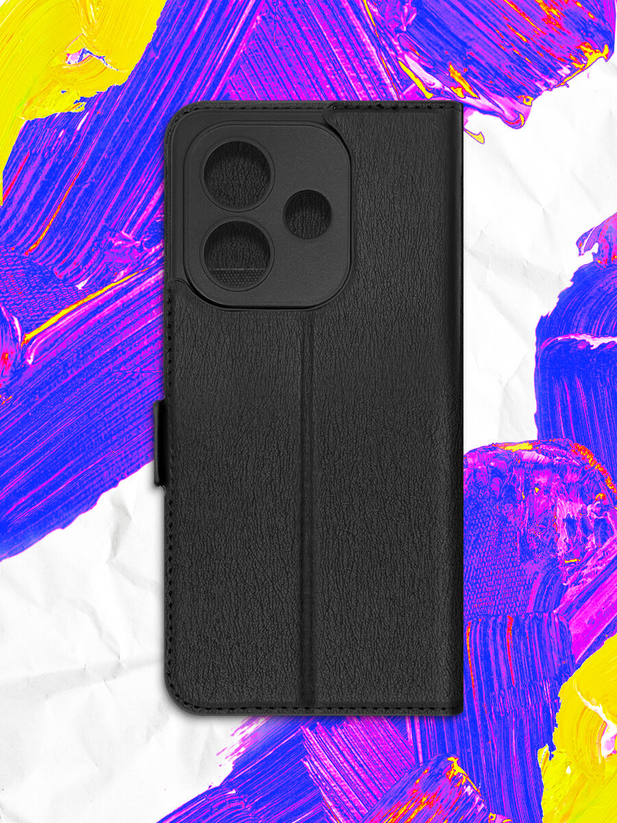 Чехол книжка для Oppo A3, Oppo A3x, Оппо А3, Оппо А3икс JM oBook-01 (black) противоударный, с отделением под карты, крышка с магнитом из эко кожи — фото 1