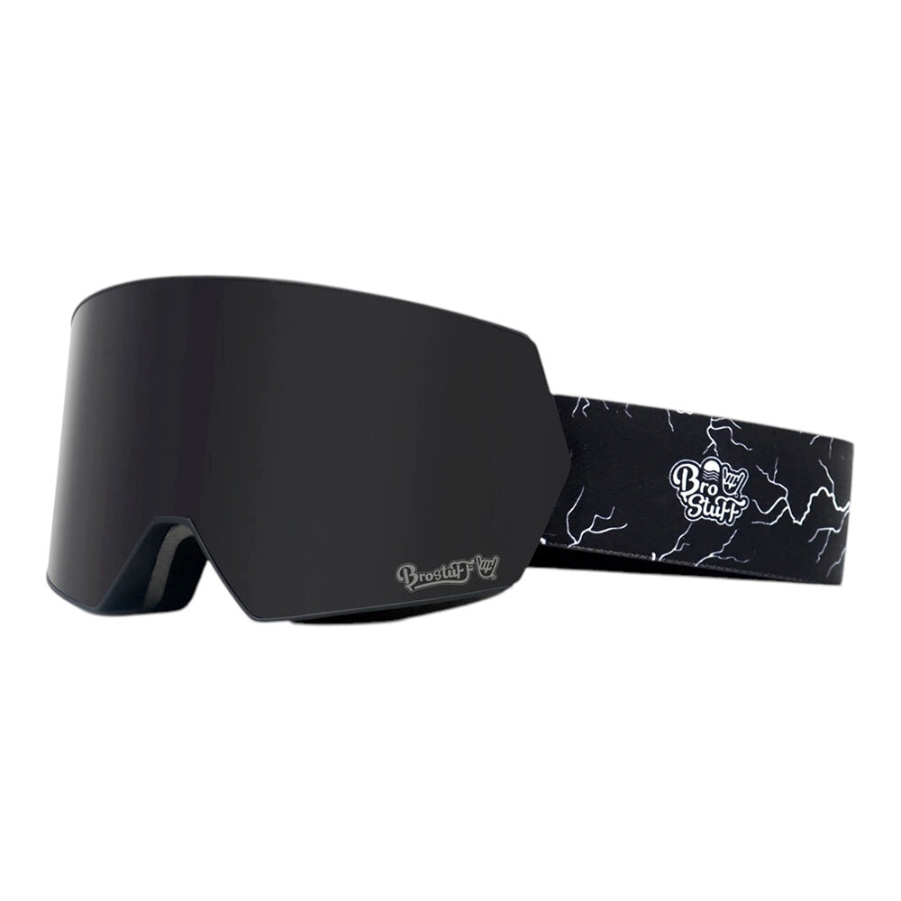 Маска для сноуборда горных лыж BroStuff stealth lightning black ion/yellow