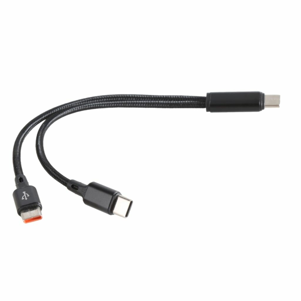 USB-концентратор Type C на два Type C разветвляющий кабель - 1.2м - чёрный 1 шт