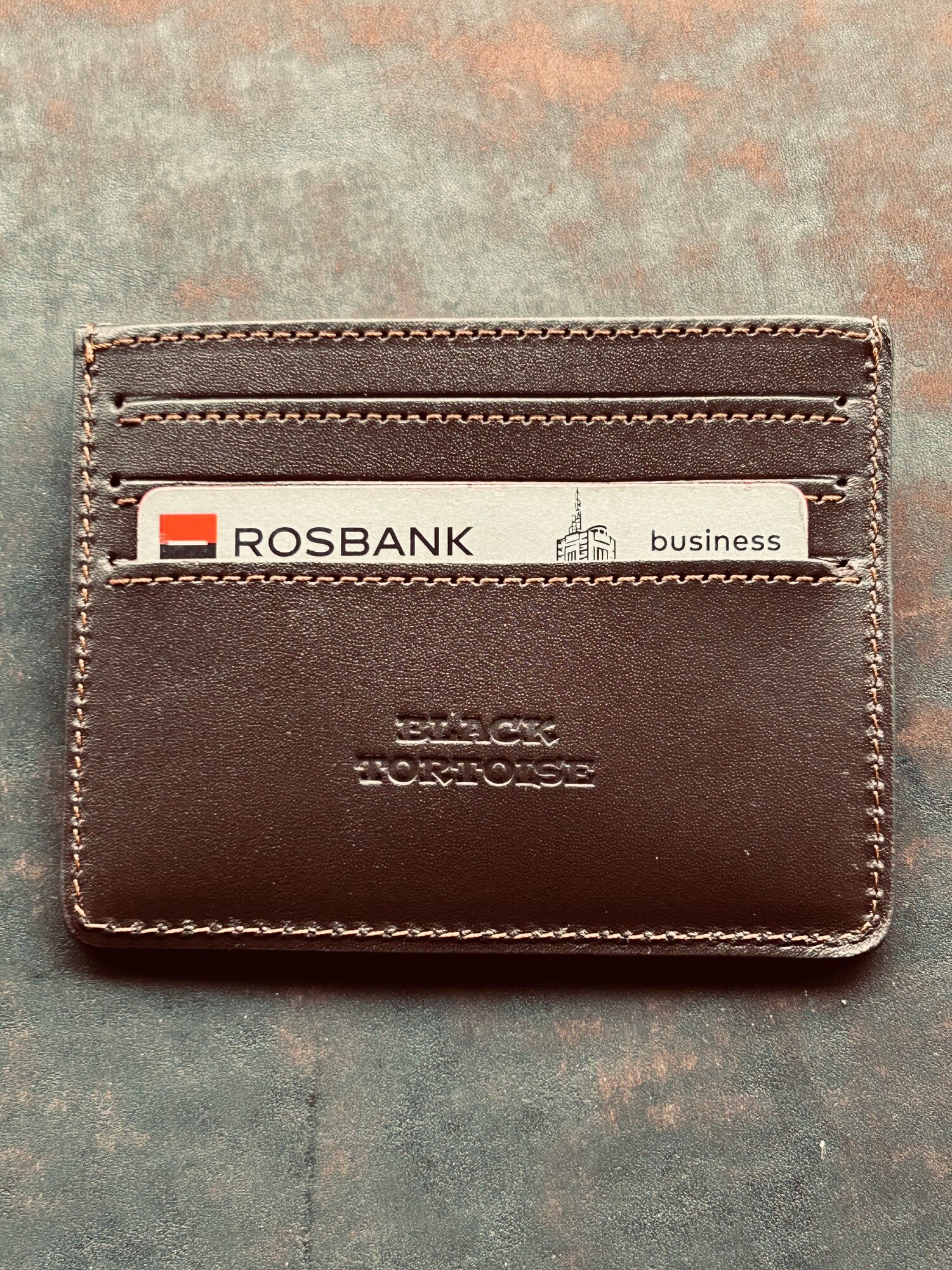Картхолдер Black Tortoise, фактура гладкая, коричневый — фото 1