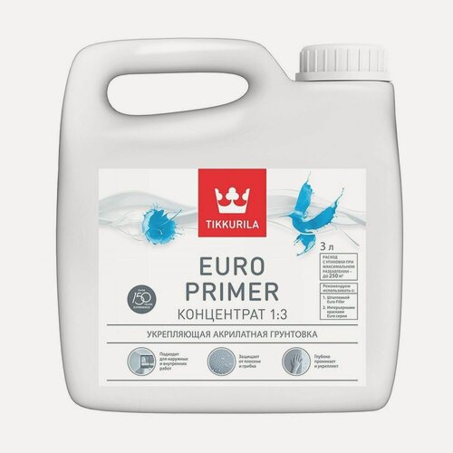 Изображение товара Грунтовка концентрированная 1:3 Tikkurila / Tikkivala Euro Primer (3л)