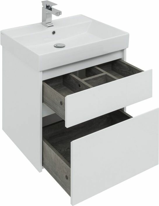 Тумба под раковину Aquanet Nova Lite 60 см 242575 с 2 ящиками, белый - фото №7